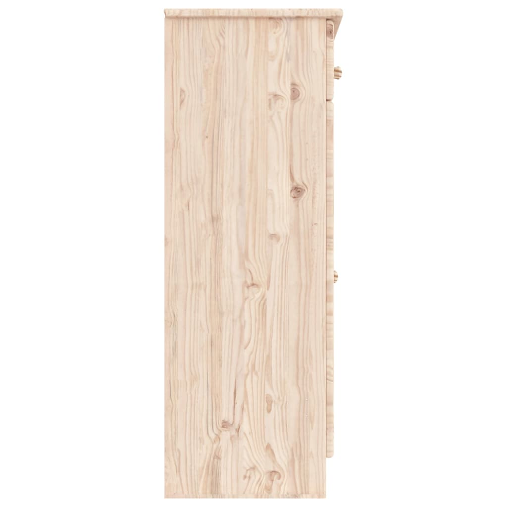 Shoe Cabinet Natural, Solid Pine 4 Compartments Rectangular