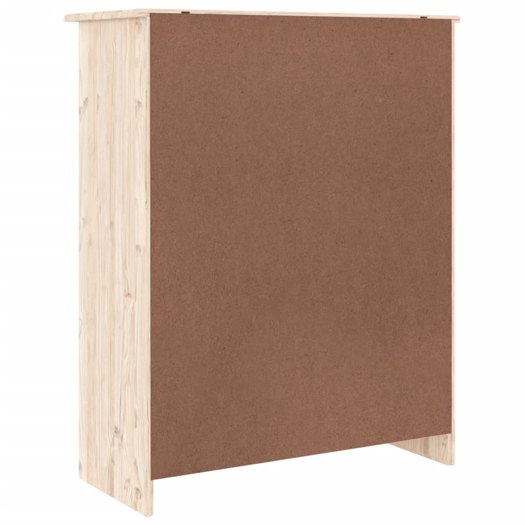 Shoe Cabinet Natural, Solid Pine 4 Compartments Rectangular