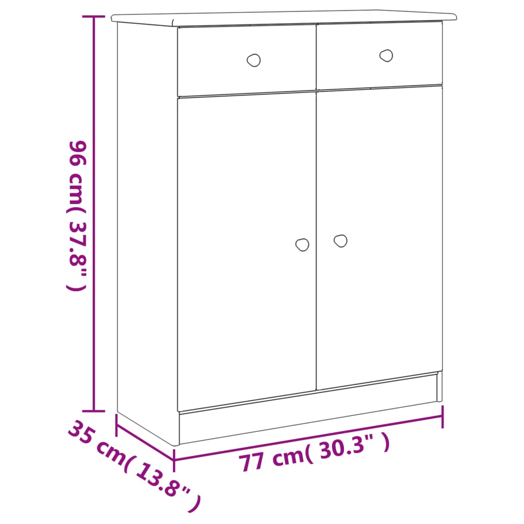 Shoe Cabinet Natural, Solid Pine 4 Compartments Rectangular