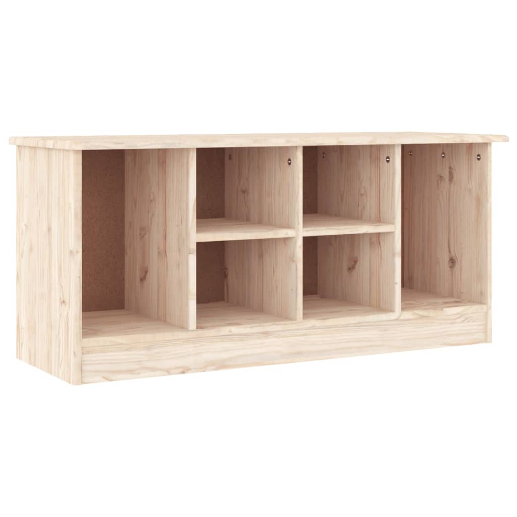Shoe Bench Natural, Solid Pine 6 Compartments Wide & Deep