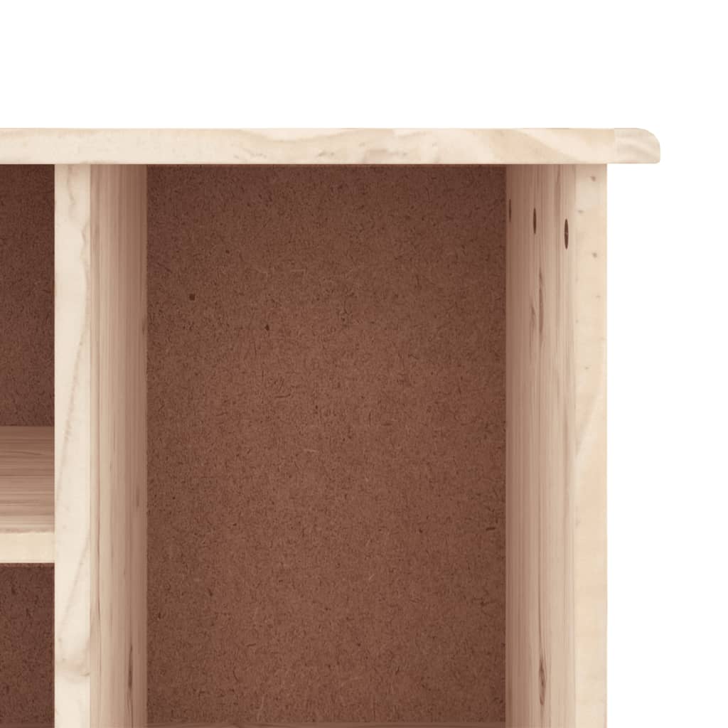 Shoe Bench Natural, Solid Pine 6 Compartments Wide & Deep