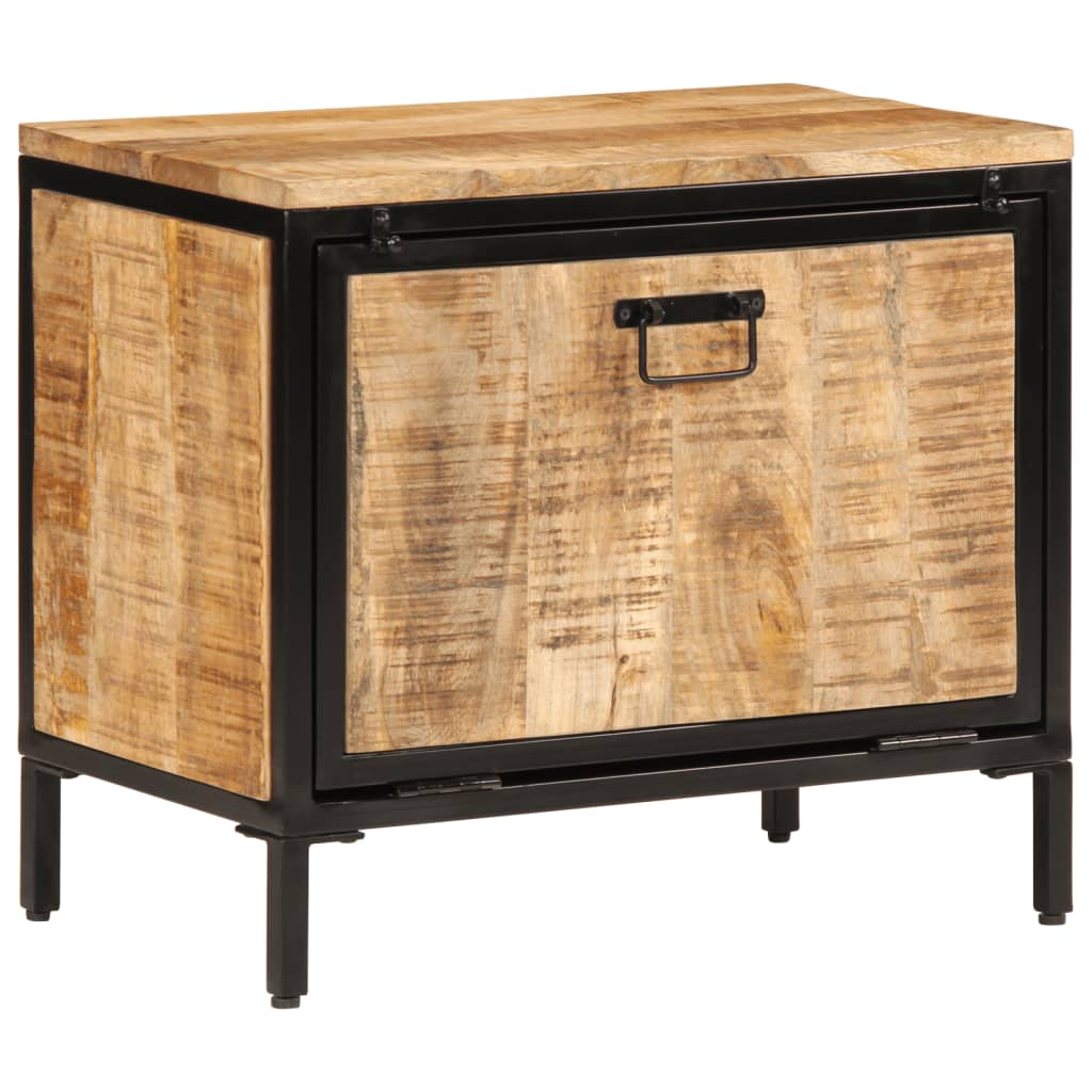 Shoe Cabinet Natural Oak & Metal 1 Compartment Small