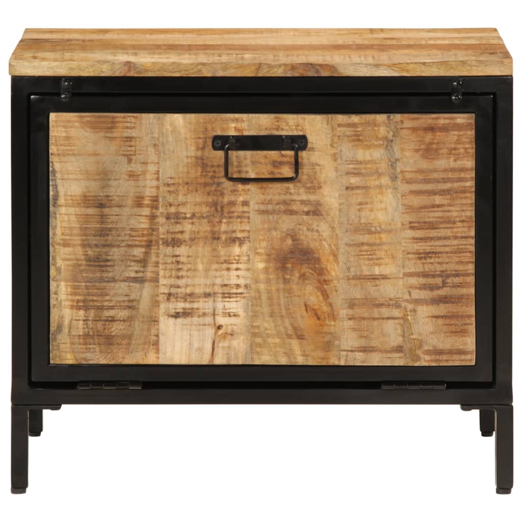Shoe Cabinet Natural Oak & Metal 1 Compartment Small