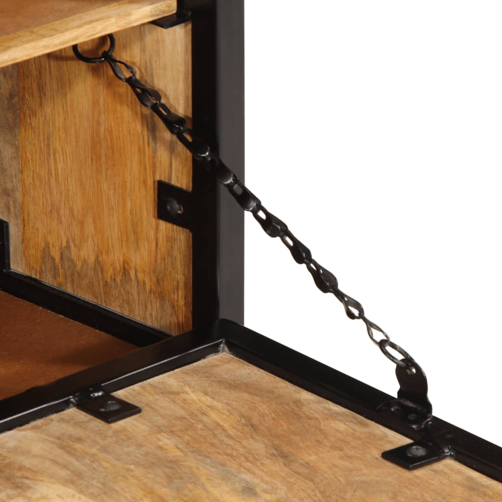 Shoe Cabinet Natural Oak & Metal 1 Compartment Small