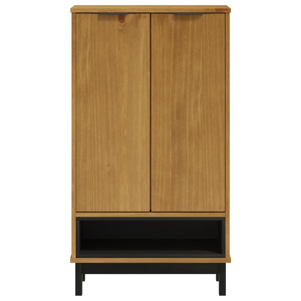 Shoe Cabinet Solid Oak & Pine 3 Compartments Rectangular