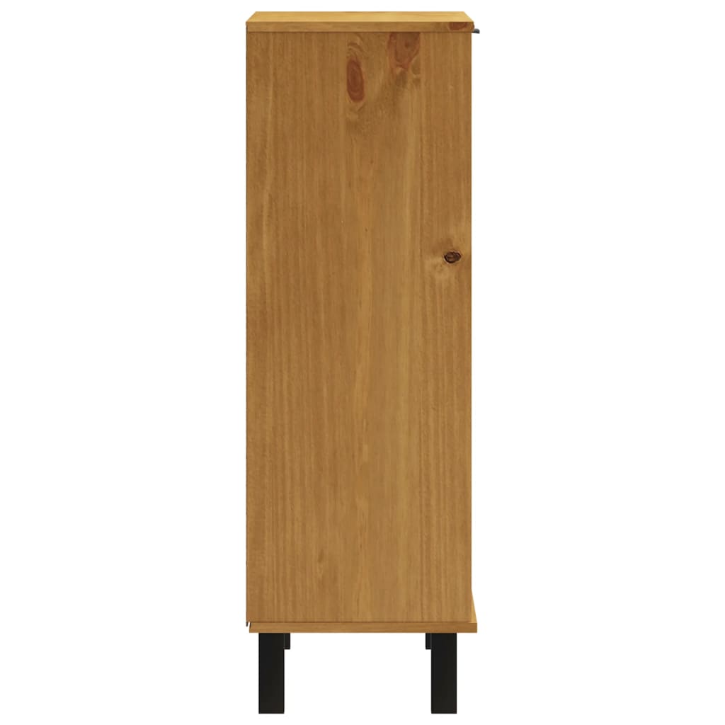 Shoe Cabinet Solid Oak & Pine 3 Compartments Rectangular