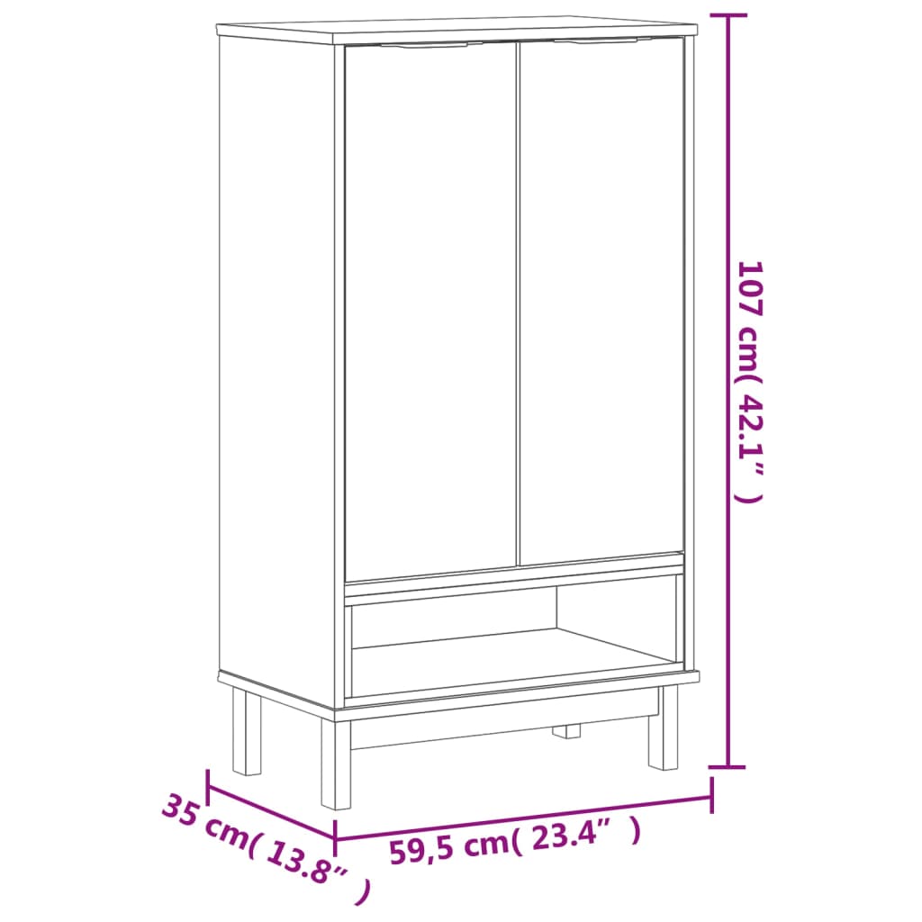 Shoe Cabinet Solid Oak & Pine 3 Compartments Rectangular