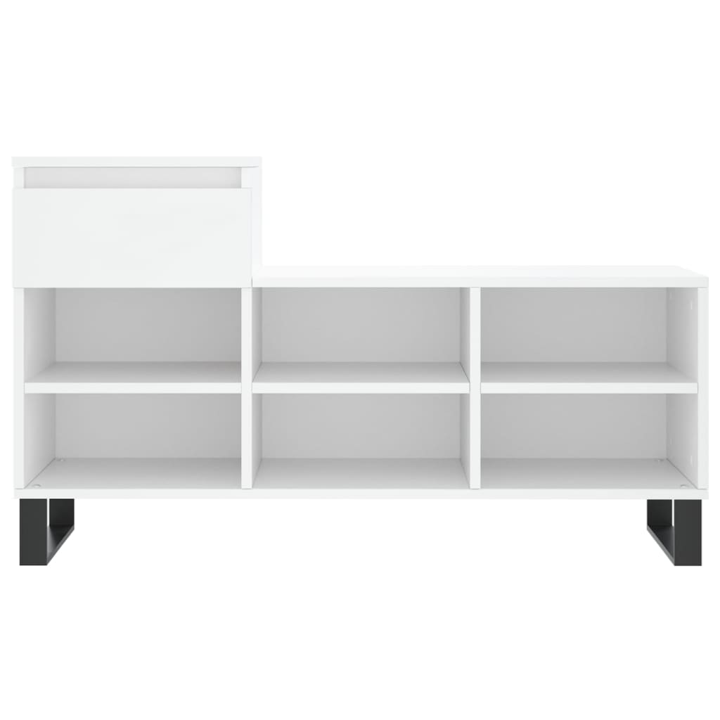 Luxo Shoe Cabinet Solid Oak 7 Compartments Rectangular & Metal Feet