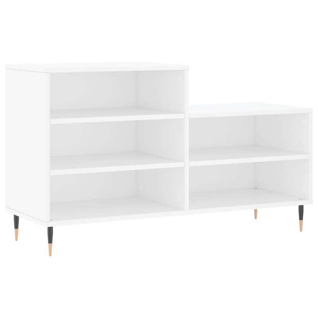 Luxo Shoe Cabinet Solid Oak 5 Compartments Rectangular & Metal Feet