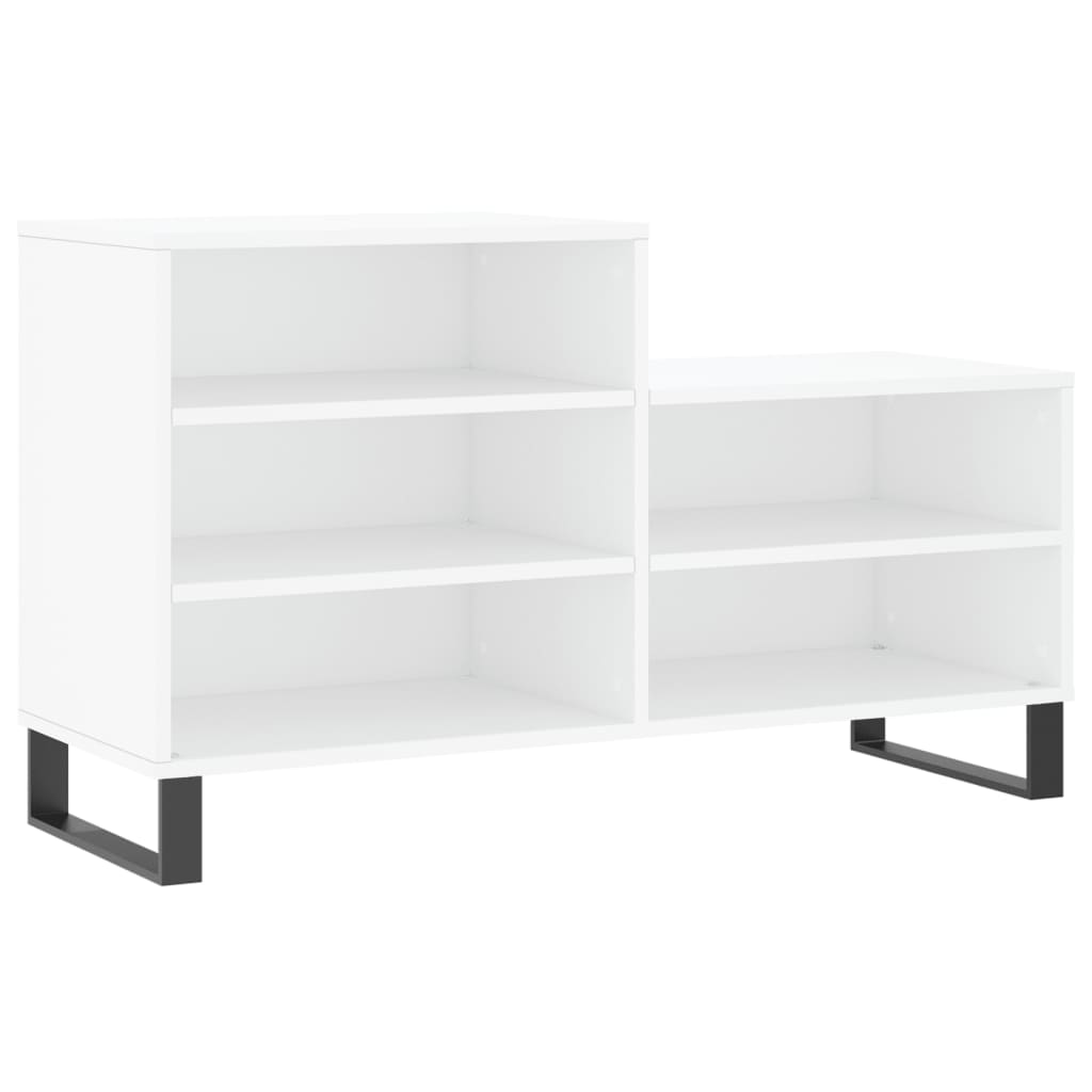 Luxo Shoe Cabinet Solid Oak 5 Compartments Rectangular & Metal Feet