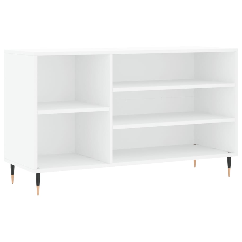 Shoe Cabinet High Gloss Reclaimed Wood 5 Compartments