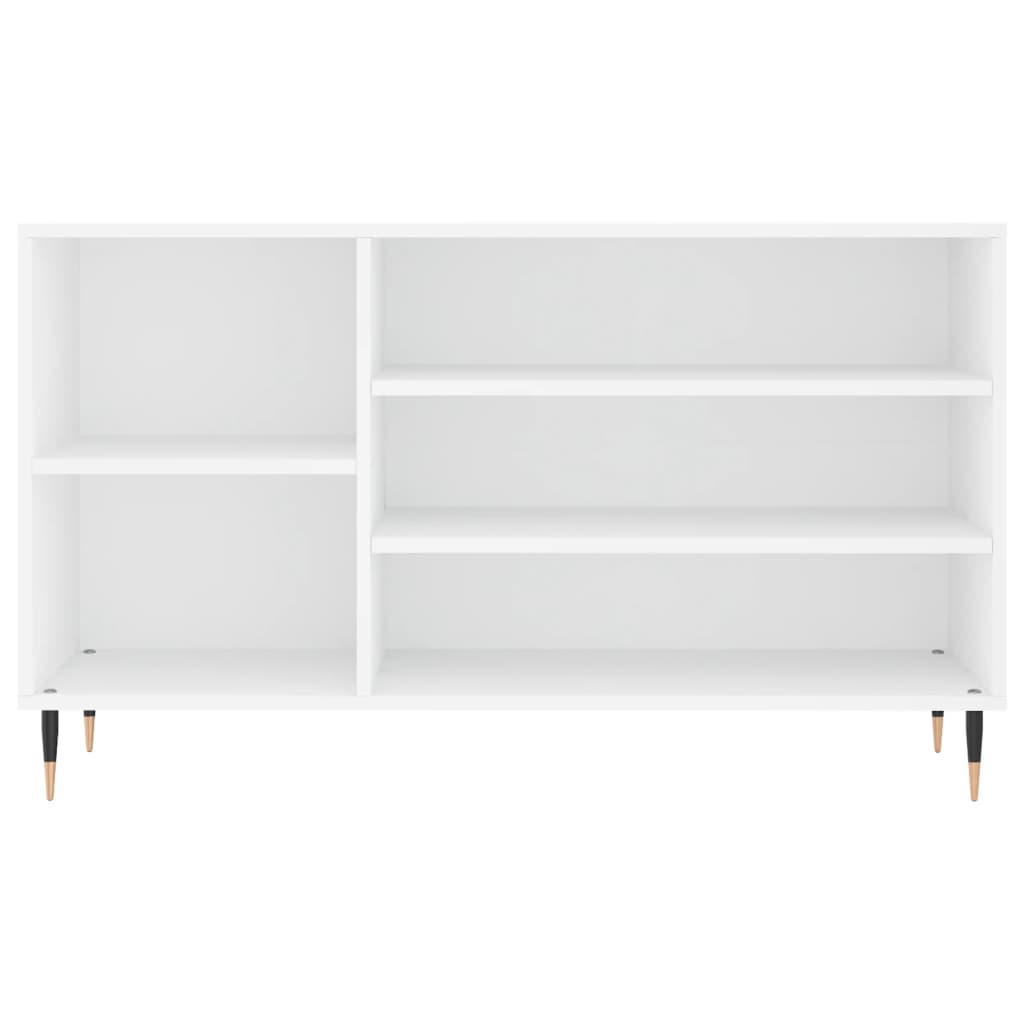 Shoe Cabinet High Gloss Reclaimed Wood 5 Compartments