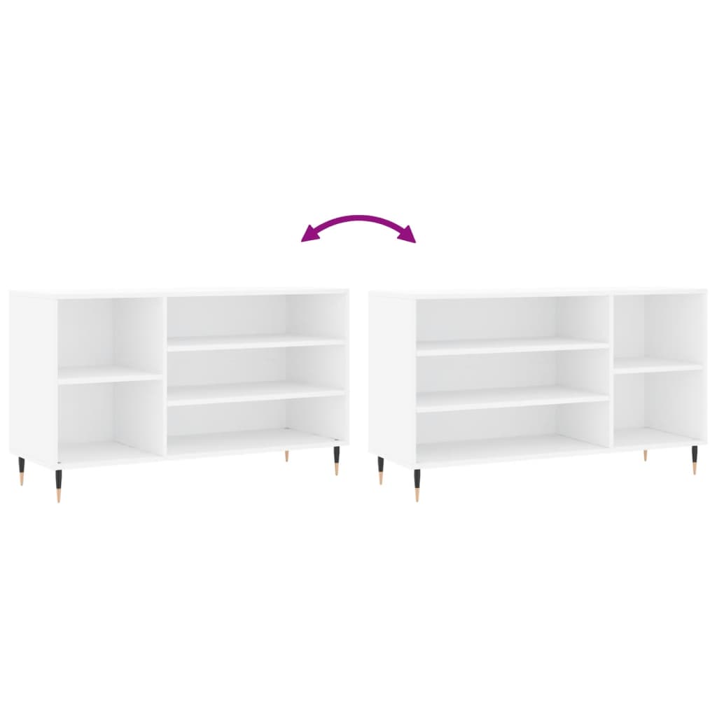 Shoe Cabinet High Gloss Reclaimed Wood 5 Compartments