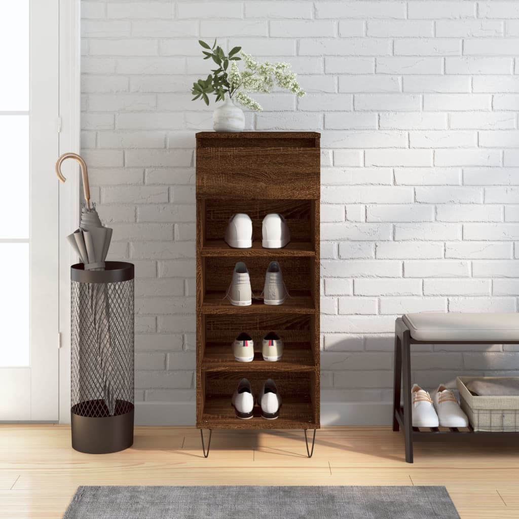 Freya Shoe Cabinet Reclaimed Wood 5 Compartments Medium