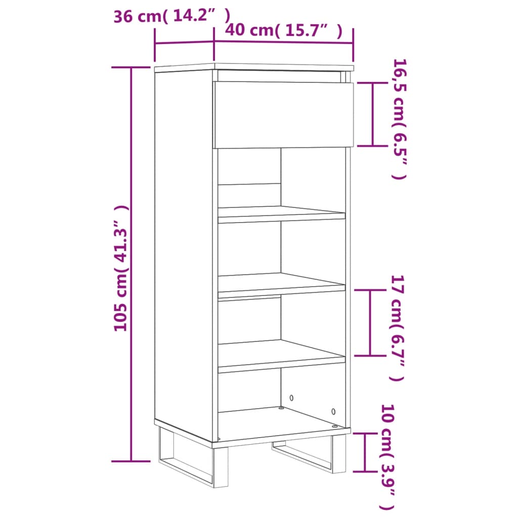 Freya Shoe Cabinet Reclaimed Wood 5 Compartments Medium
