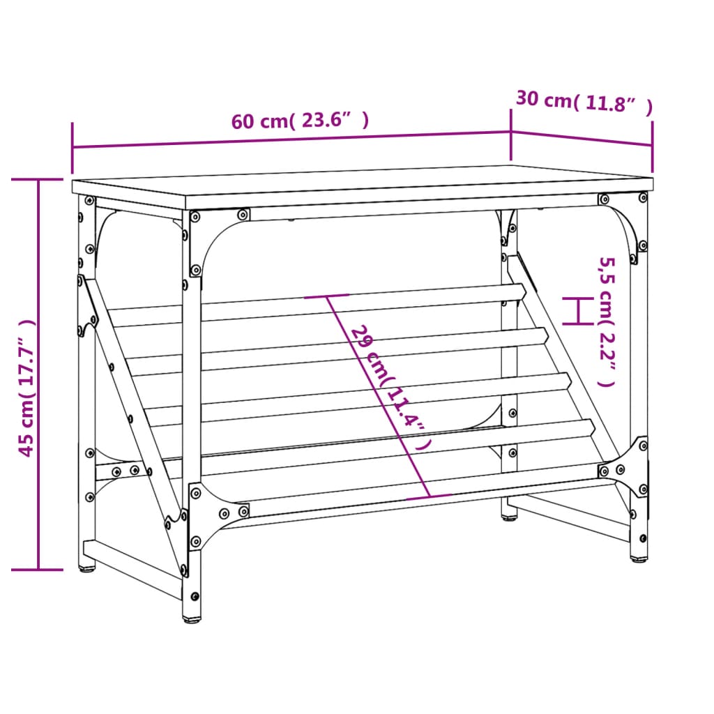 Freya Shoe Rack Reclaimed Wood Wide & Long 1 Compartments