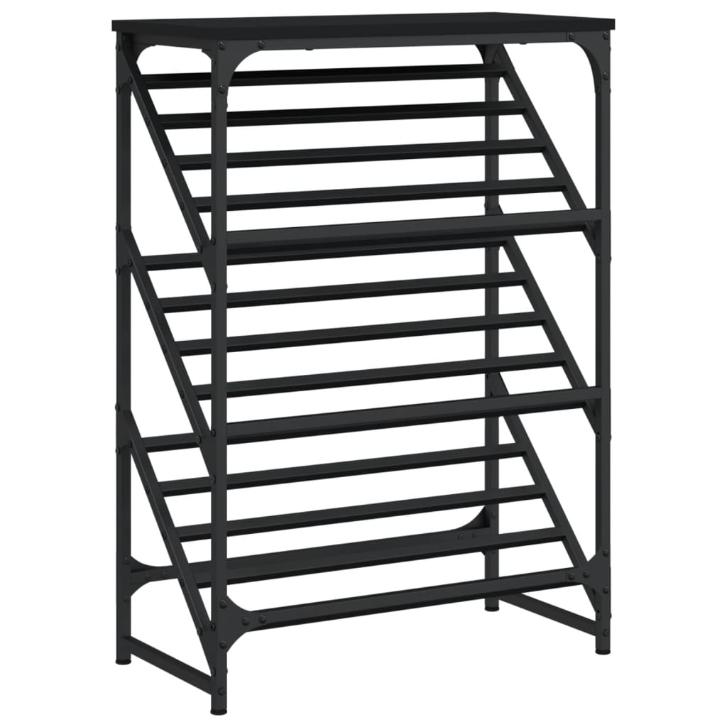 Freya Shoe Rack Reclaimed Wood Tall & Skinny 3 Compartments