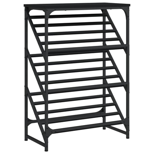 Freya Shoe Rack Reclaimed Wood Tall & Skinny 3 Compartments