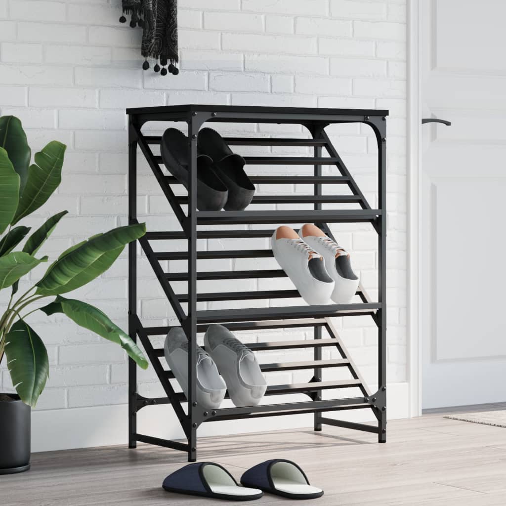 Freya Shoe Rack Reclaimed Wood Tall & Skinny 3 Compartments