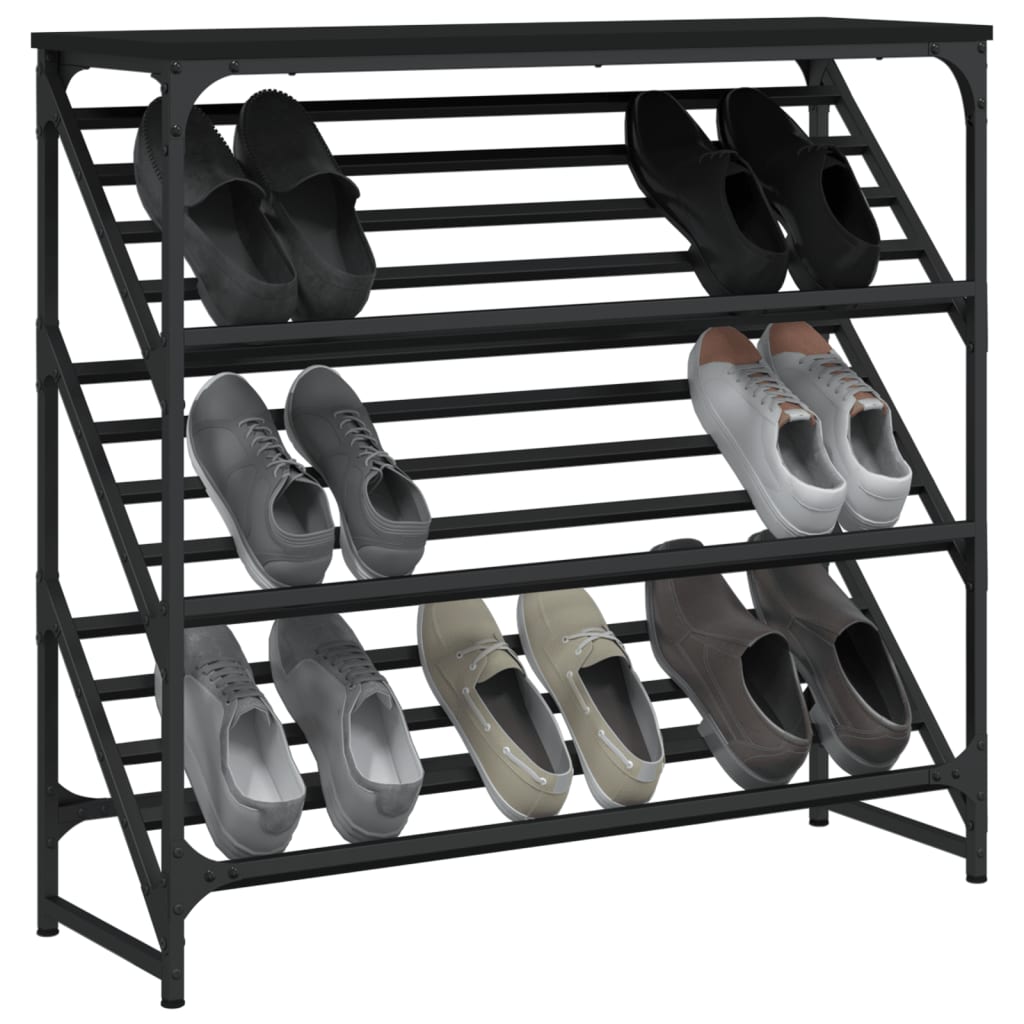 Freya Shoe Rack Reclaimed Wood Rectangular 3 Compartments