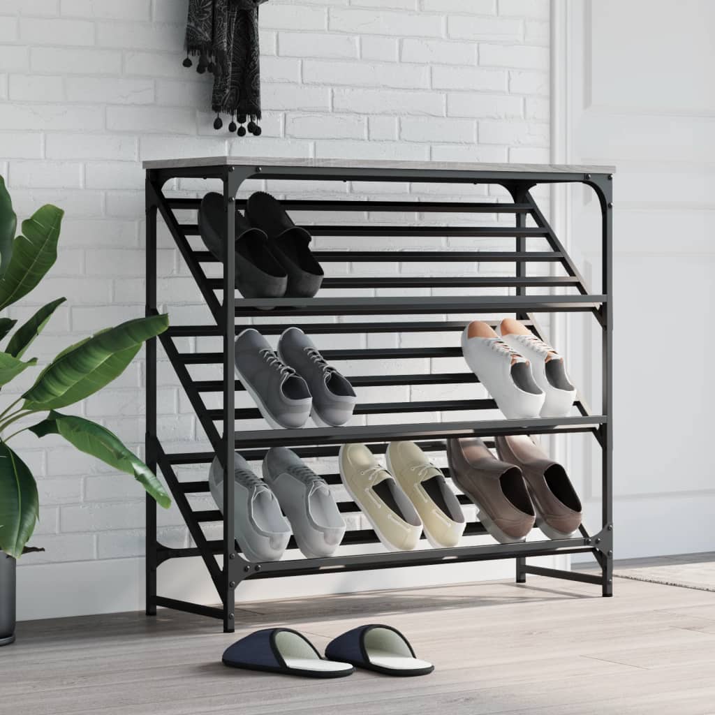 Freya Shoe Rack Reclaimed Wood Rectangular 3 Compartments