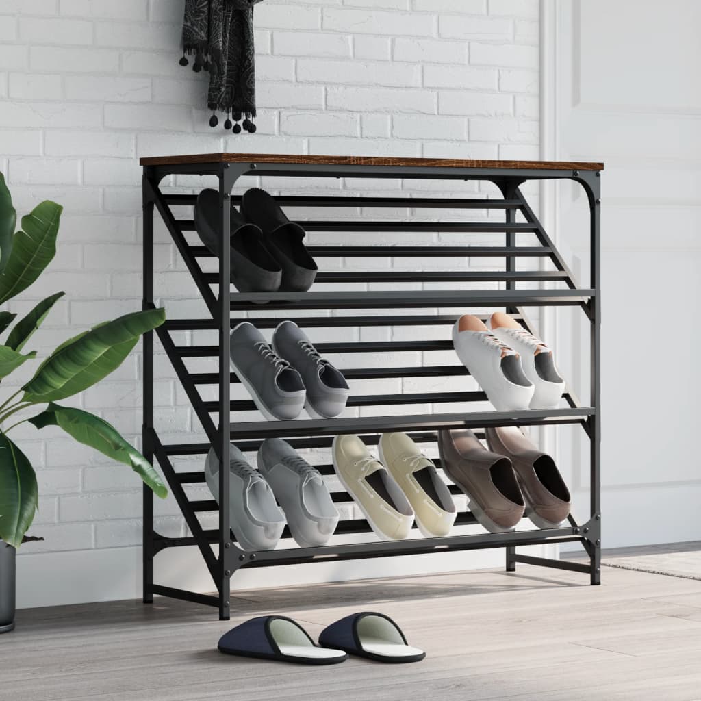 Freya Shoe Rack Reclaimed Wood Rectangular 3 Compartments