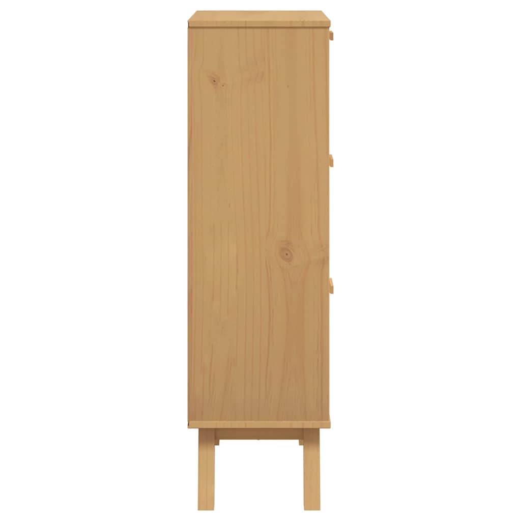 Shoe Cabinet Solid Pine 3 Drop-Down Compartments Medium Height