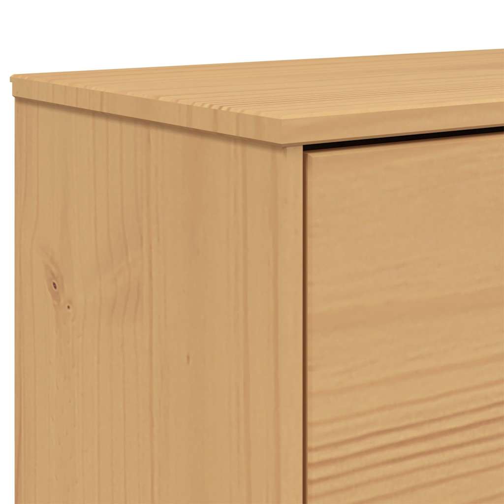 Shoe Cabinet Solid Pine 3 Drop-Down Compartments Medium Height