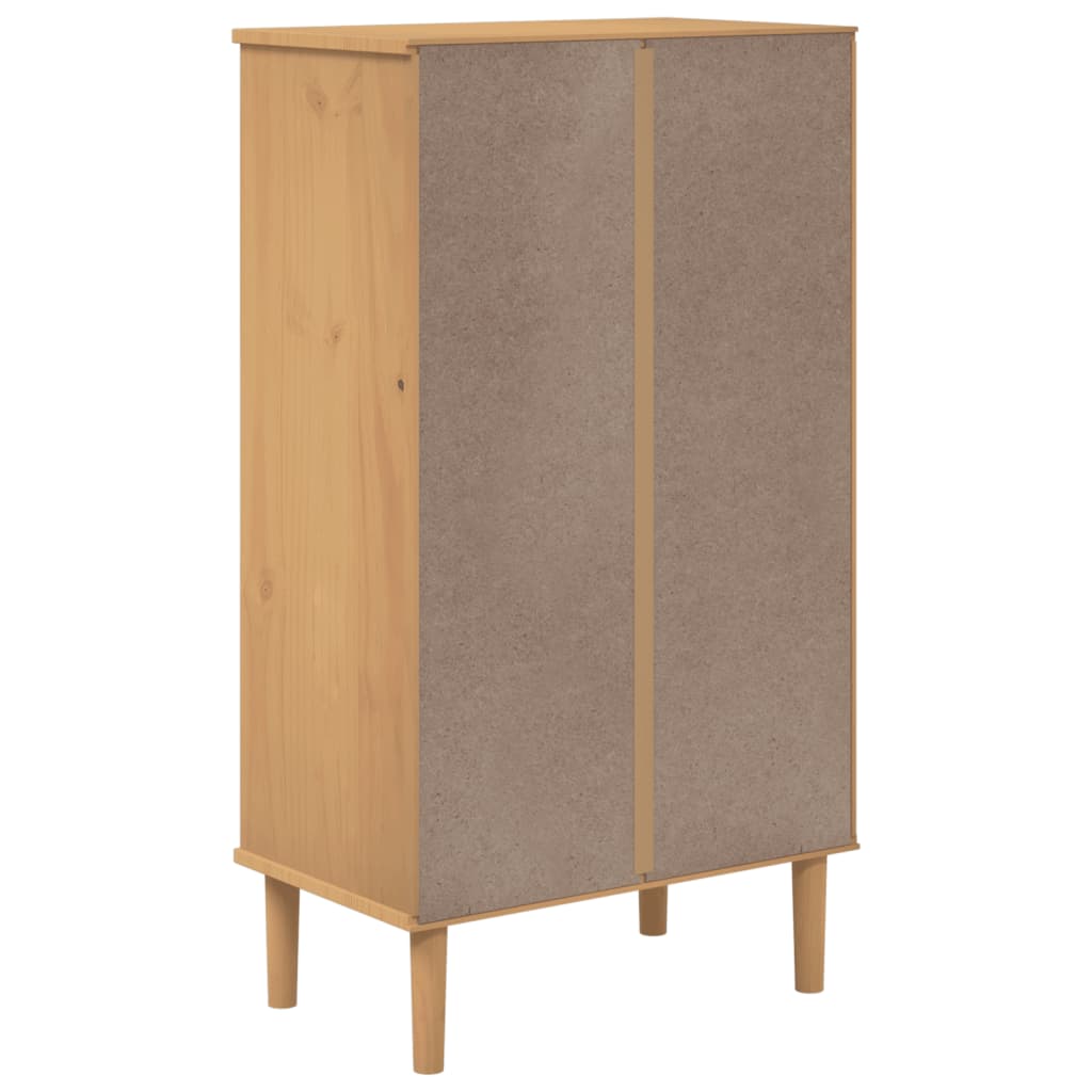 Shoe Cabinet Solid Pine 3 Compartments Medium Height