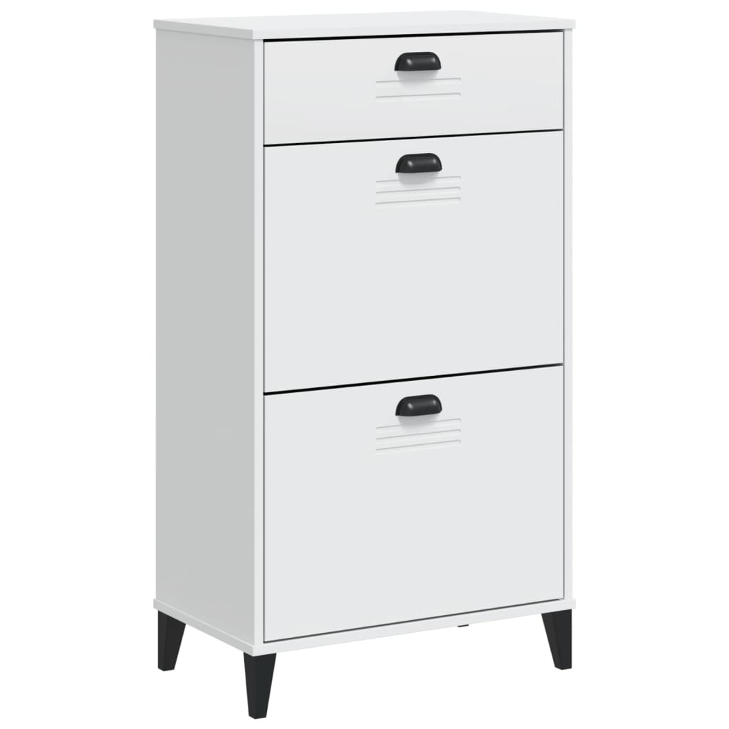 Shoe Cabinet Oak 3 Drop-Down Compartments Rectangular