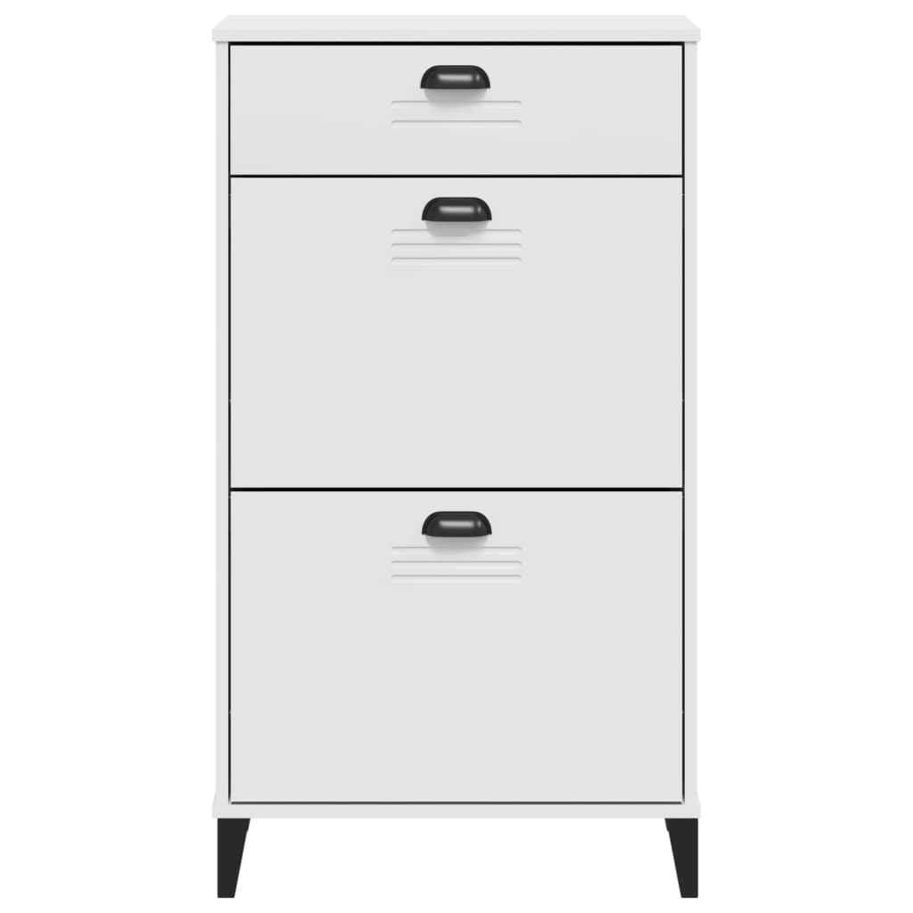 Shoe Cabinet Oak 3 Drop-Down Compartments Rectangular
