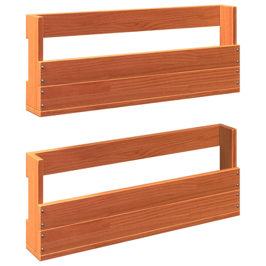 Set of 2 2 Pair Modern 23" Wall Mounted Pine Shoe Cabinet