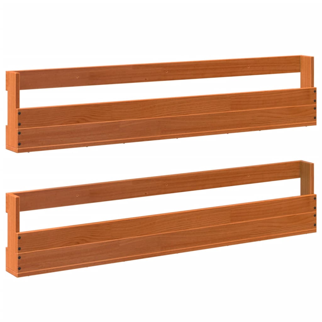 Set of 2 2 Pair Modern 23" Wall Mounted Pine Shoe Cabinet