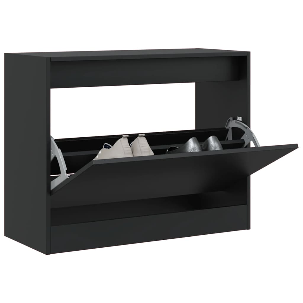 Modern 6 Pair 31" Shoe Cabinet With 1 Flip Down Drawer
