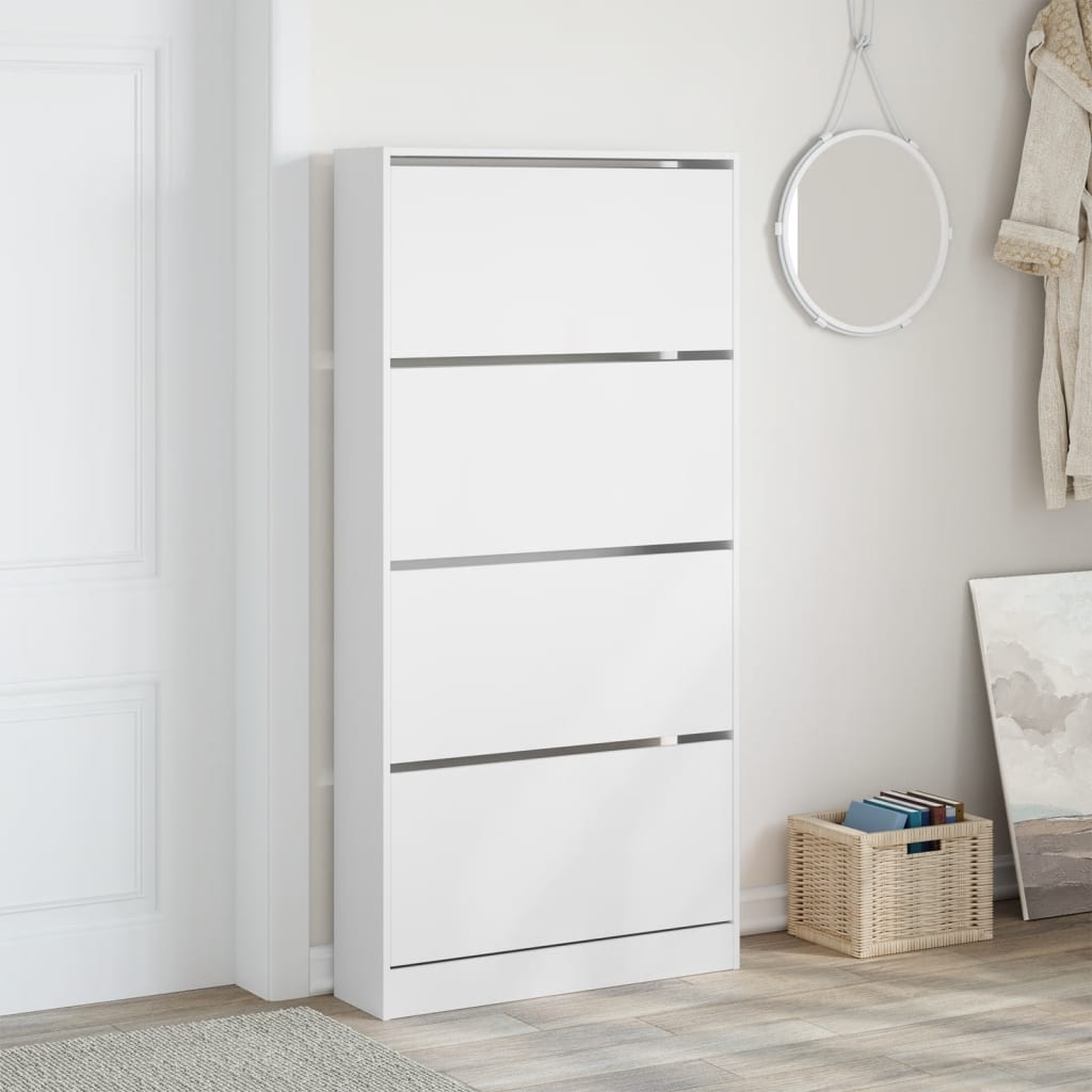 Shoe Cabinet Natural Solid Pine Tall 3 Drawers