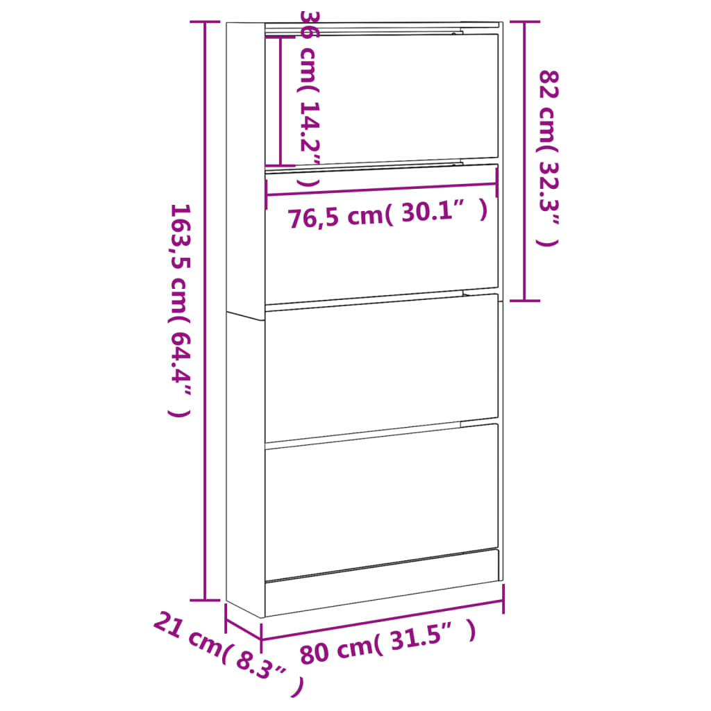 Shoe Cabinet Natural Solid Pine Tall 3 Drawers