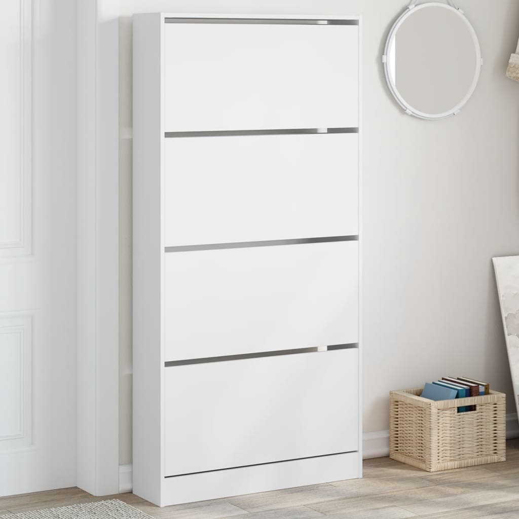 Shoe Cabinet Natural Solid Pine Tall 3 Drawers