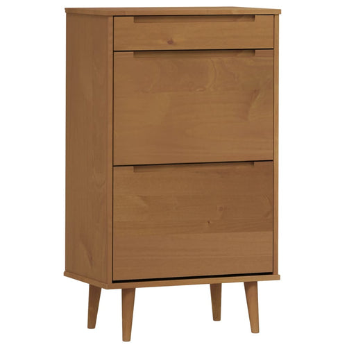 3 Drawers Natural Pine Wood Shoe Cabinet Medium