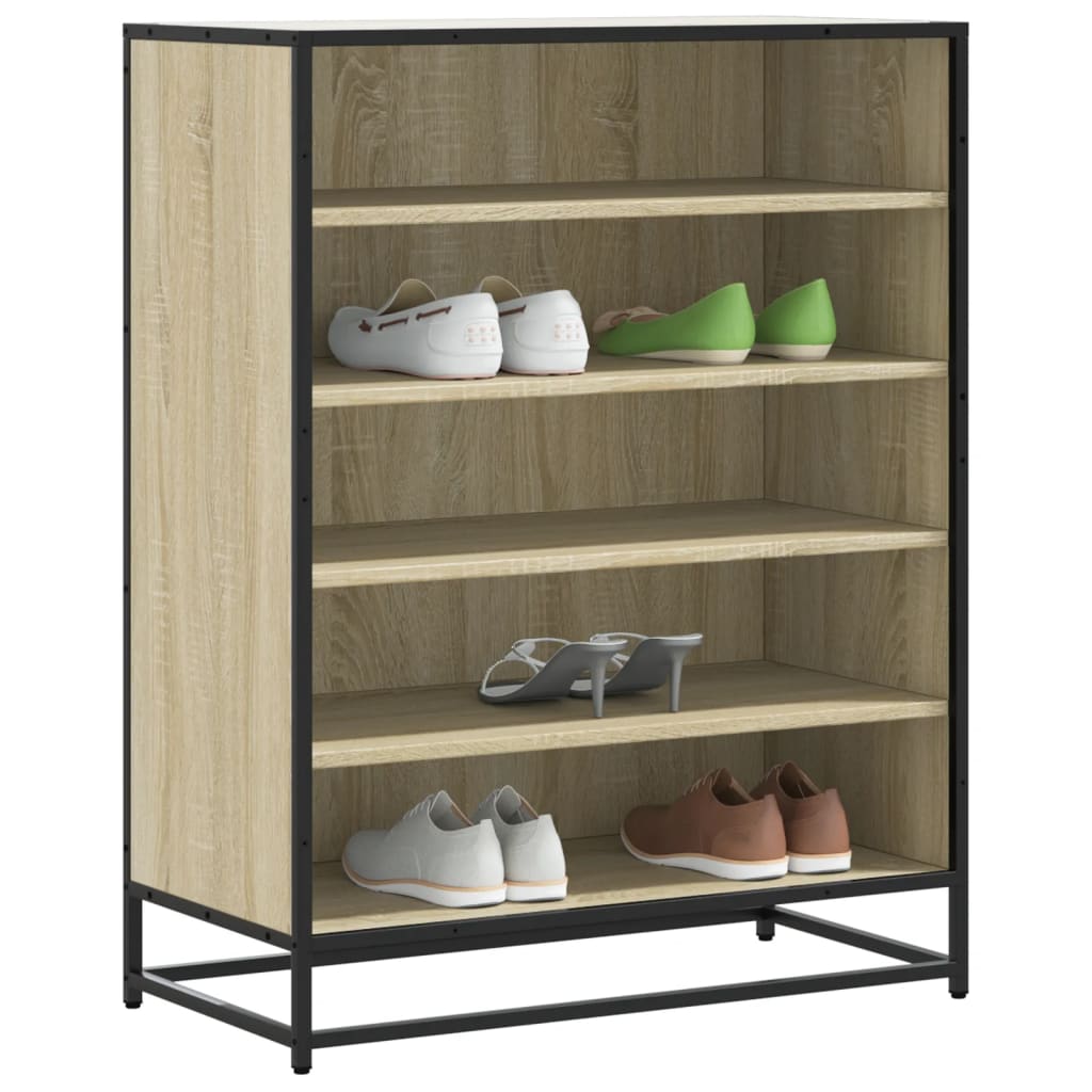 5-Tier Shoe Rack Smoked Wood Medium