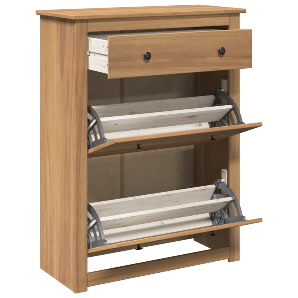 3 Drawers Natural Pine Wood Shoe Cabinet Medium
