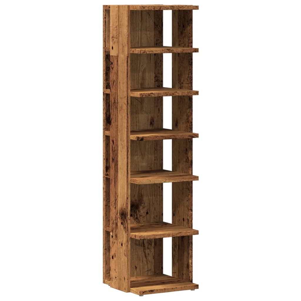 Haven Shoe Cabinet Old Pine 6 Compartments Tall & Narrow