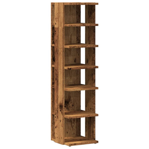 Haven Shoe Cabinet Old Pine 6 Compartments Tall & Narrow