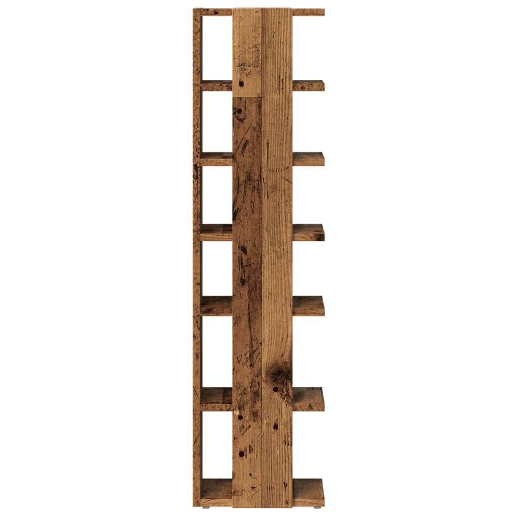 Haven Set of 2 Shoe Cabinet Old Pine 6 Compartments Tall & Narrow