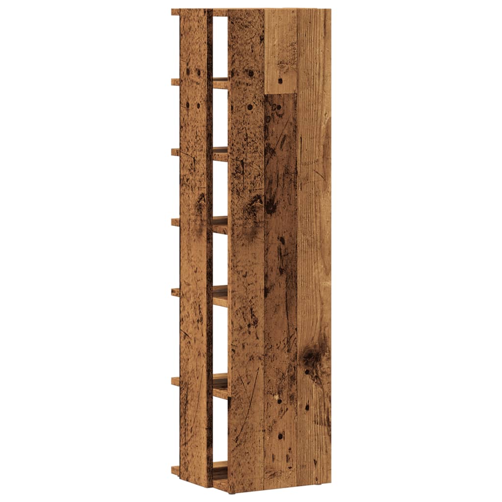 Haven Set of 2 Shoe Cabinet Old Pine 6 Compartments Tall & Narrow