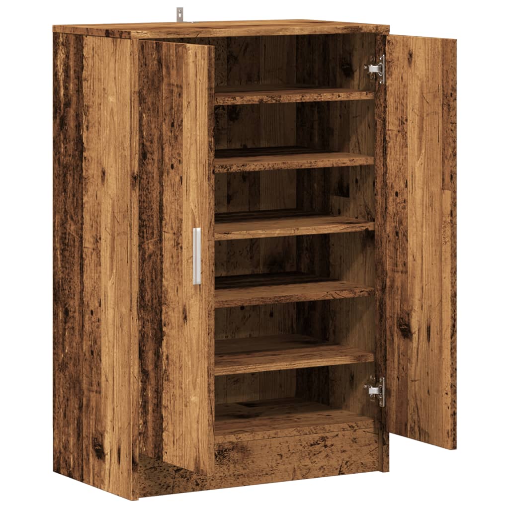 Haven Shoe Cabinet Old Pine 2 Compartments Medium