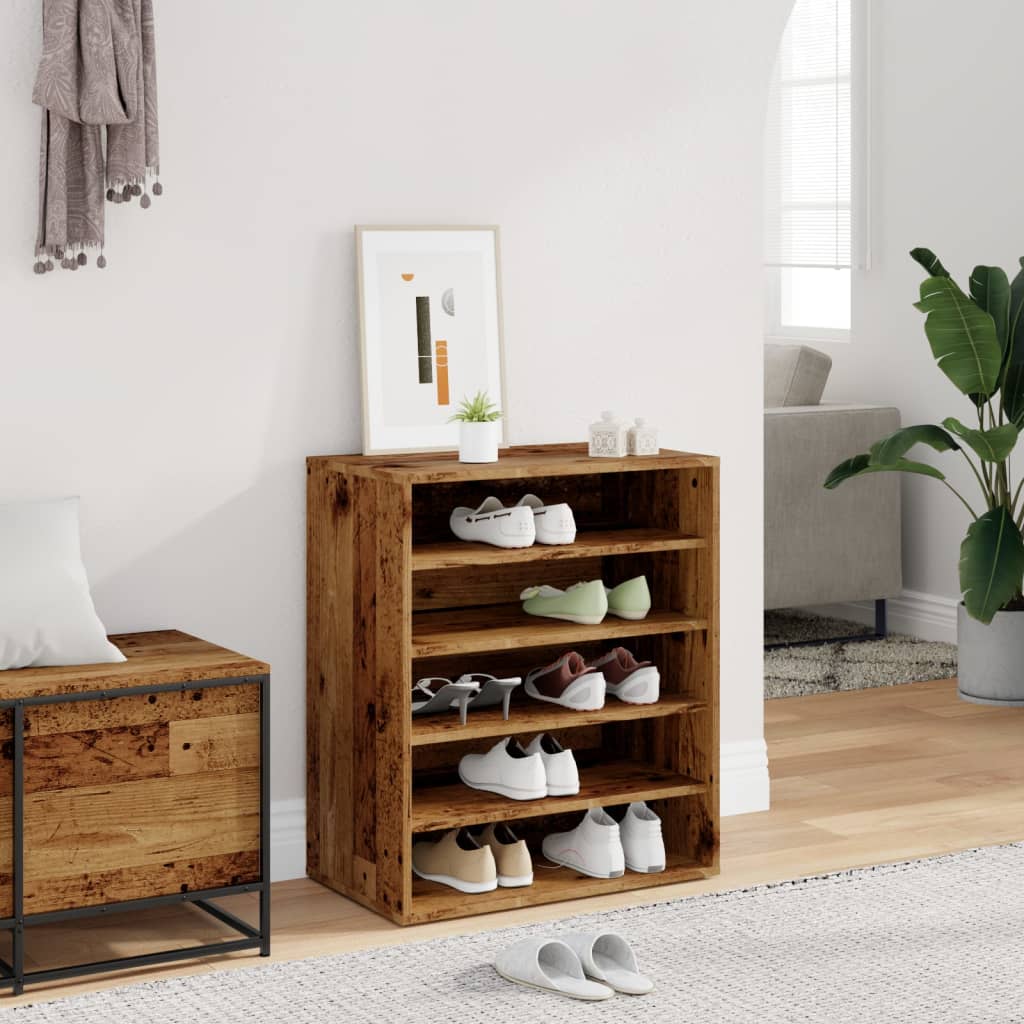 Haven Shoe Cabinet Old Pine 5 Compartments Medium
