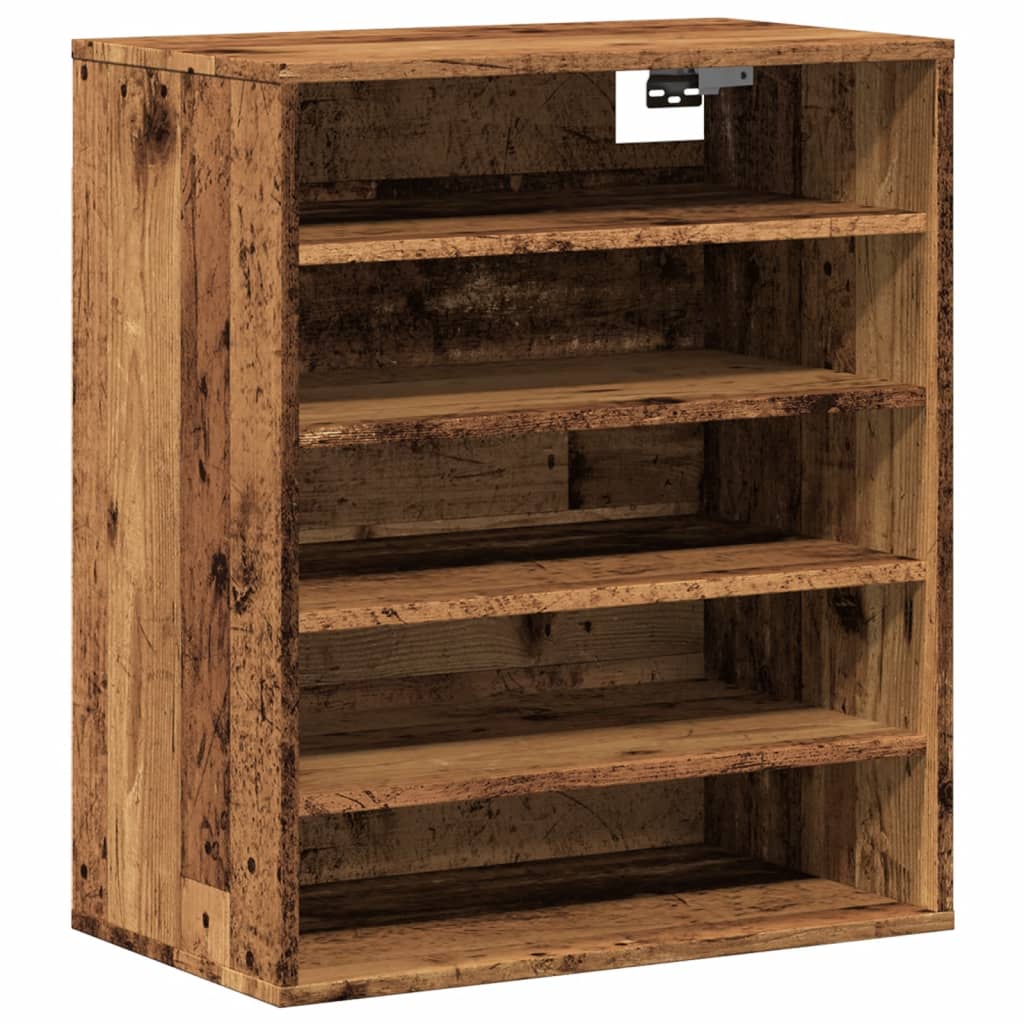 Haven Shoe Cabinet Old Pine 5 Compartments Medium