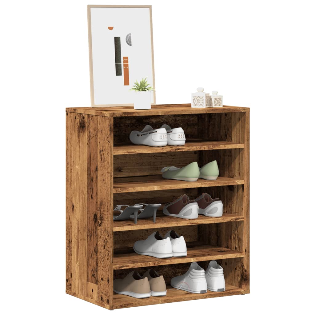 Haven Shoe Cabinet Old Pine 5 Compartments Medium
