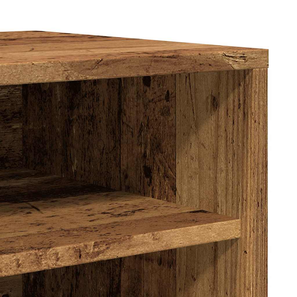 Haven Set Of 2 Shoe Cabinet Old Pine 5 Compartments Tall & Skinny
