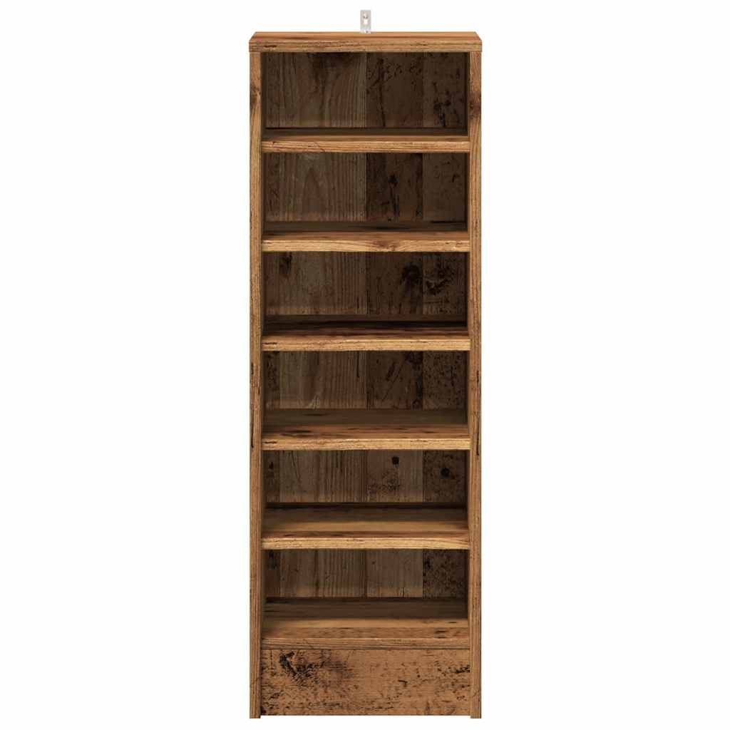 Haven Shoe Cabinet Old Pine 6 Compartments Tall & Skinny